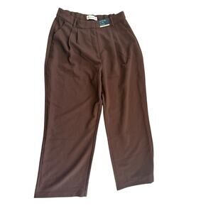 Abercrombie & Fitch Curve Love Ultra High Rise Wide Leg Brown Pants 31/12 Short